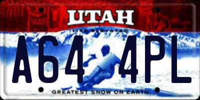 UT license plate A644PL