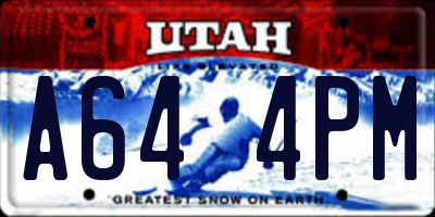 UT license plate A644PM