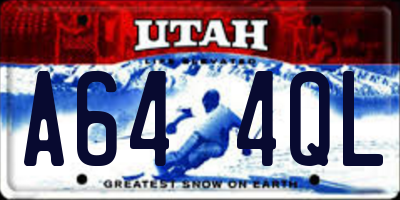 UT license plate A644QL