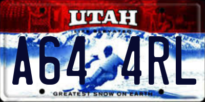 UT license plate A644RL