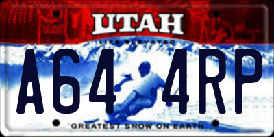 UT license plate A644RP