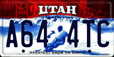 UT license plate A644TC