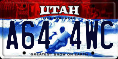 UT license plate A644WC