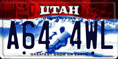 UT license plate A644WL