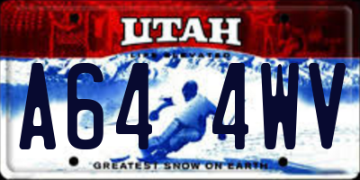 UT license plate A644WV