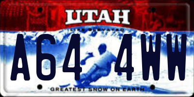 UT license plate A644WW