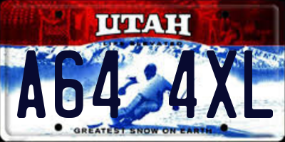 UT license plate A644XL