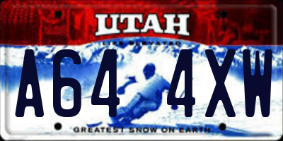 UT license plate A644XW