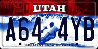 UT license plate A644YB