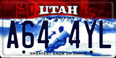UT license plate A644YL