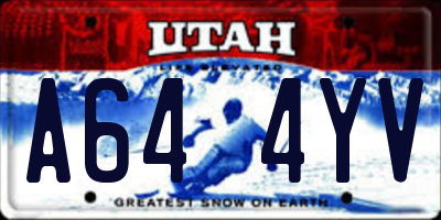 UT license plate A644YV