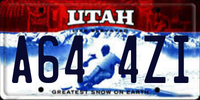 UT license plate A644ZI
