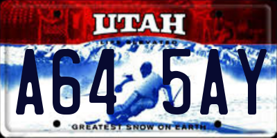 UT license plate A645AY