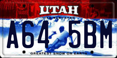 UT license plate A645BM