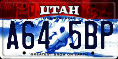 UT license plate A645BP