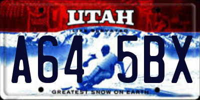 UT license plate A645BX