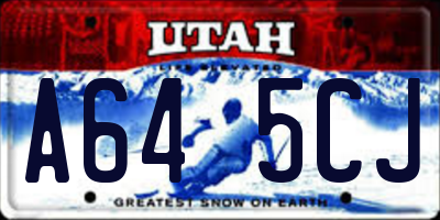 UT license plate A645CJ