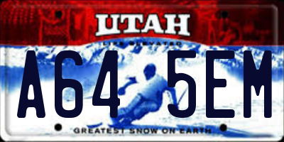 UT license plate A645EM