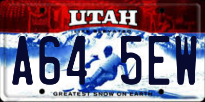 UT license plate A645EW