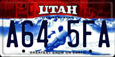 UT license plate A645FA
