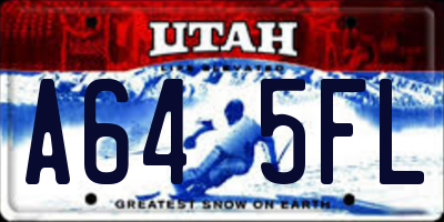 UT license plate A645FL