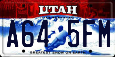 UT license plate A645FM