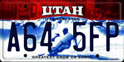UT license plate A645FP