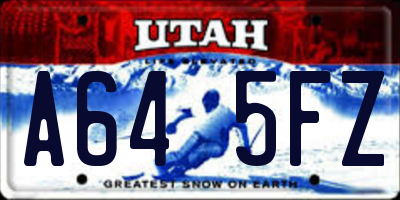 UT license plate A645FZ