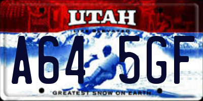 UT license plate A645GF