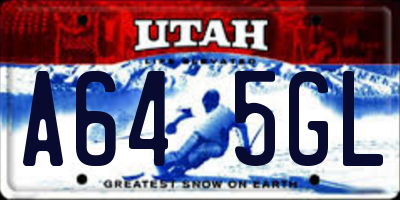 UT license plate A645GL