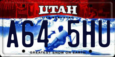 UT license plate A645HU