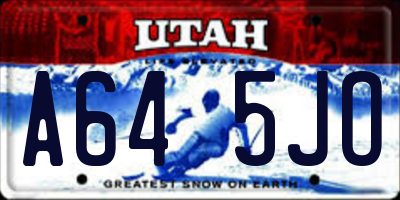UT license plate A645JO