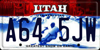 UT license plate A645JW