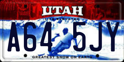 UT license plate A645JY