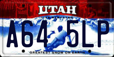 UT license plate A645LP