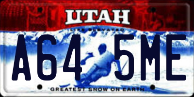 UT license plate A645ME