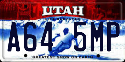 UT license plate A645MP