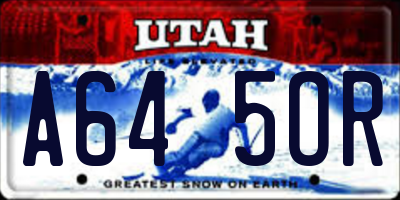 UT license plate A645OR