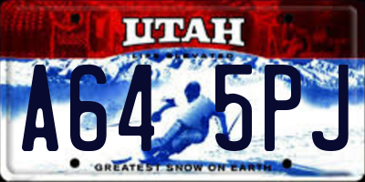 UT license plate A645PJ