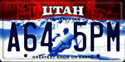 UT license plate A645PM