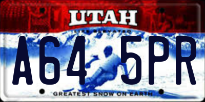 UT license plate A645PR