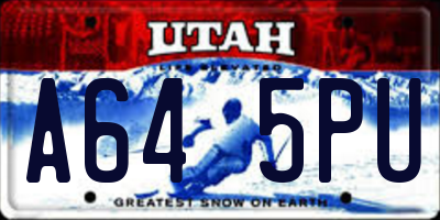 UT license plate A645PU