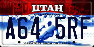 UT license plate A645RF
