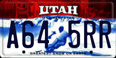 UT license plate A645RR