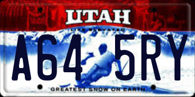 UT license plate A645RY