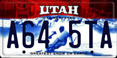 UT license plate A645TA