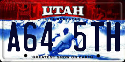 UT license plate A645TH