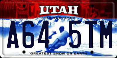 UT license plate A645TM