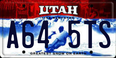 UT license plate A645TS