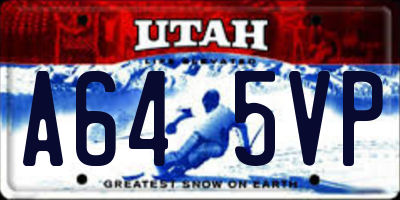 UT license plate A645VP